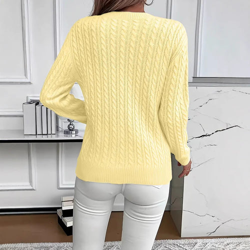 Crew-neck cable-knit sweater