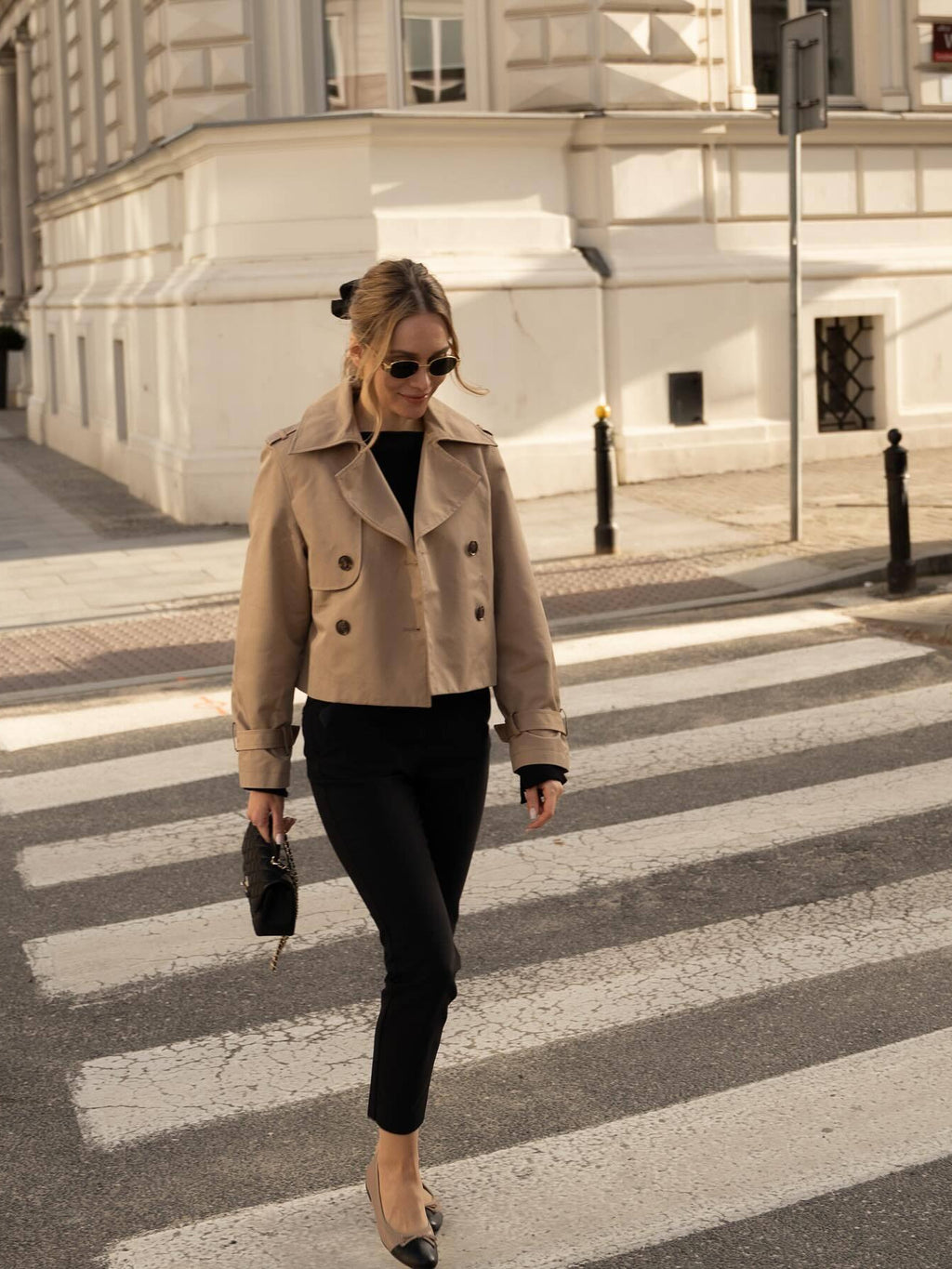 Fashion double-breasted simple versatile casual short windbreaker