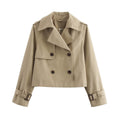 Fashion double-breasted simple versatile casual short windbreaker