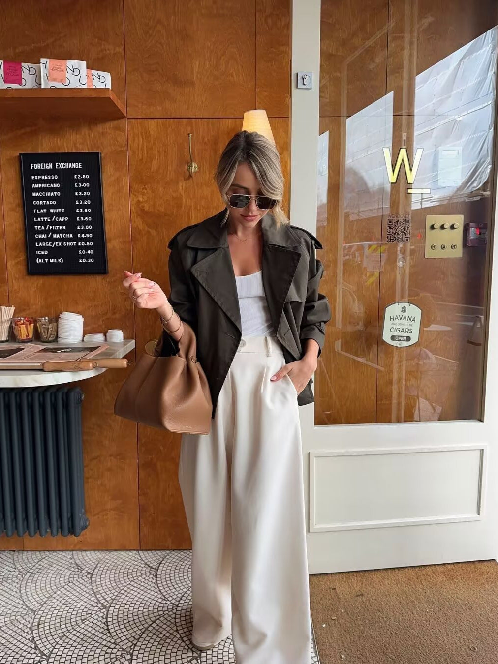 Fashion double-breasted simple versatile casual short windbreaker